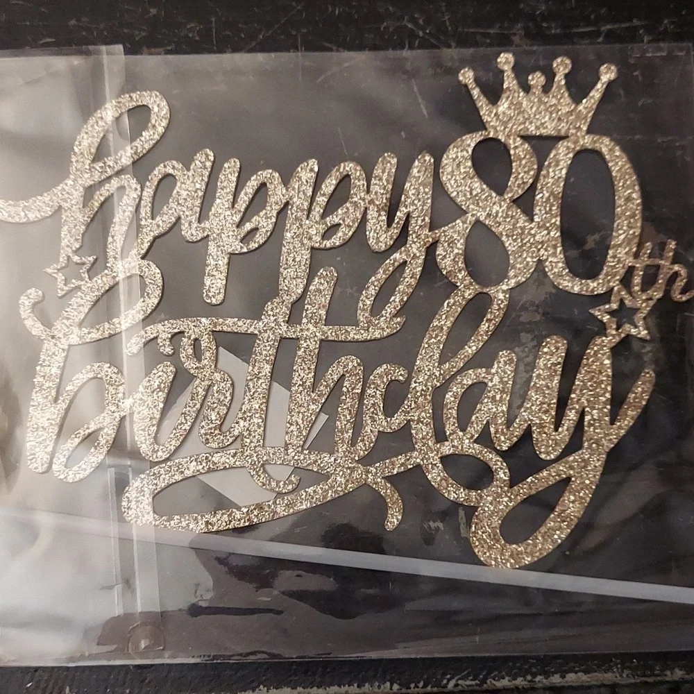 80 Rose Gold 32in Balloons and Gold Happy Birthday Cake Topper